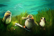 Star Wars Artwork Star Wars Artwork Porgs at Play